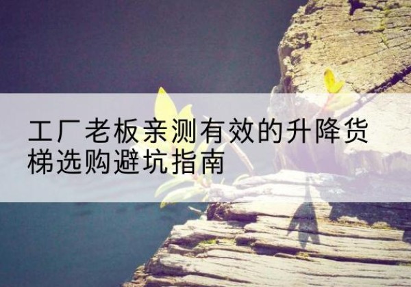 城关升降货梯怎么选-工厂老板亲测有效的升降货梯选购避坑指南